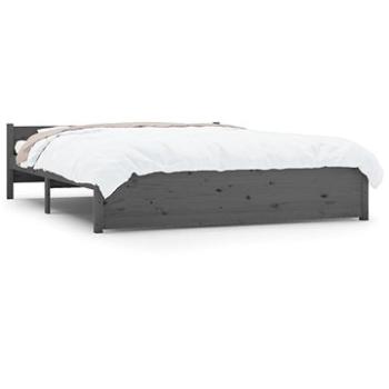 Rám postele šedý masivní dřevo 150 × 200 cm King Size, 815051 (815051)