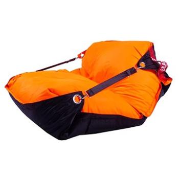 BeanBag Sedací pytel 189×140 duo fluo orange - black (BB189×140-fluoorange-black)