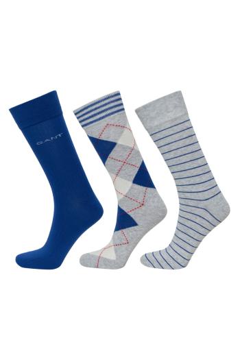 PONOŽKY GANT ARGYLE SOCKS 3-PACK GIFT BOX šedá None