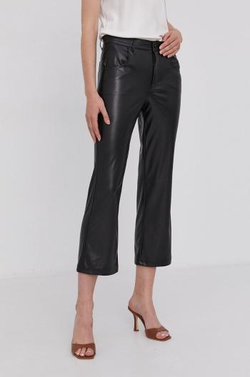 Kalhoty Marella dámské, černá barva, široké, medium waist