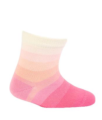 Kojenecké ponožky WOLA PROUŽKY růžové Velikost: 15-17