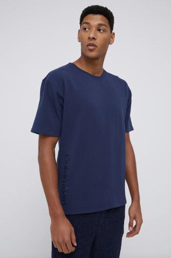 Pyžamové tričko Calvin Klein Underwear tmavomodrá barva, hladké