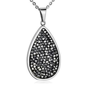 NUBIS® Ocelový náhrdelník s krystaly Crystals from Swarovski®, GREY METALISEÉ - LV5004-GME