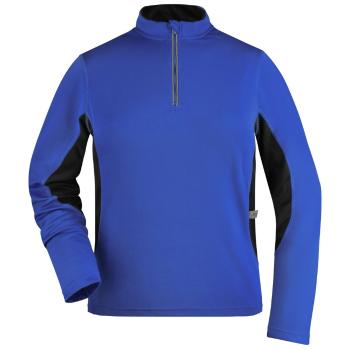 James & Nicholson Dámské sportovní tričko s dlouhým rukávem JN317 - Královská modrá / černá | M
