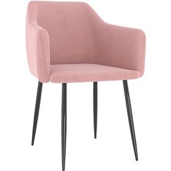 Jídelní židle 4 ks růžové samet (3068646)