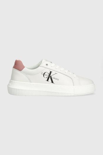 Kožené sneakers boty Calvin Klein Jeans CHUNKY CUPSOLE MONO LTH WN černá barva, YW0YW00823