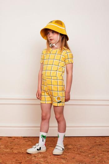 Dětské bavlněné šortky Mini Rodini žlutá barva, s potiskem