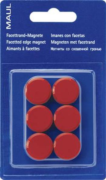 Maul MAULpro, 6176225 magnet, (Ø x v) 20 mm x 8 mm, kulatý, červená, 6 ks