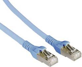 Síťový kabel RJ45 Metz Connect 1308453044-E, CAT 6A, S/FTP, 3.00 m, modrá