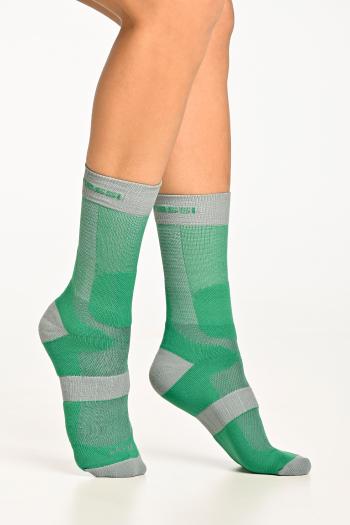 Nessi Sportswear Termoaktivní ponožky s ionty stříbra Trail X T-73-99 - Zelená-Šedá Velikost: 44-46
