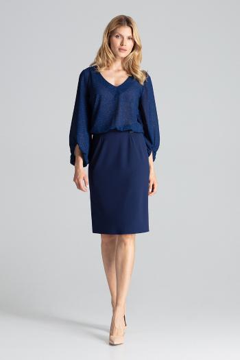 ELEGANTNÍ SUKNĚ ROVNÉHO STŘIHU M688 NAVY Velikost: XL