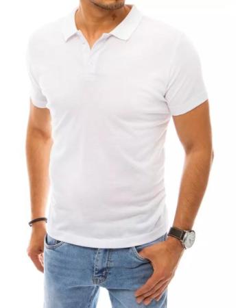 Pánské tričko s límečkem bílé ELEGANCE