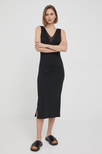 Šaty Calvin Klein černá barva, midi