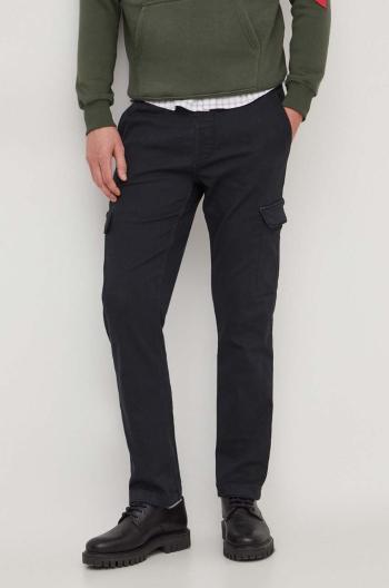 Kalhoty Pepe Jeans GYMDIGO CARGO PANT pánské, černá barva, přiléhavé, PM211652