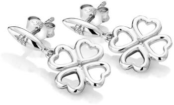 Hot Diamonds Stříbrné čtyřlístkové náušnice s diamanty Lucky in Love DE634