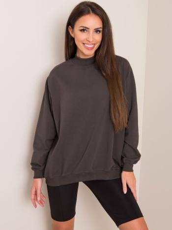 DÁMSKÁ DELŠÍ TMAVĚ ŠEDÁ MIKINA RV-BL-5185.79P-DARK GREY Velikost: S/M