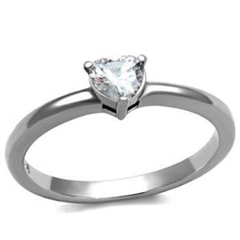 Šperky4U Ocelový prsten se srdíčkem - velikost 60 - AL-0027-60