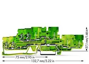 Dvojitá svorka ochranného vodiče WAGO 870-137, osazení: Terre, pružinová svorka, 5 mm, zelená, žlutá, 40 ks