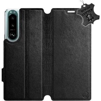 Kožené flip pouzdro na mobil Sony Xperia 5 III - Černé - Black Leather (5903516744671)