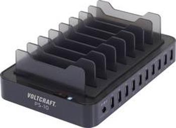 USB nabíjecí stanice se stojánky pro mobily a tablety VOLTCRAFT PS-10 10 x USB