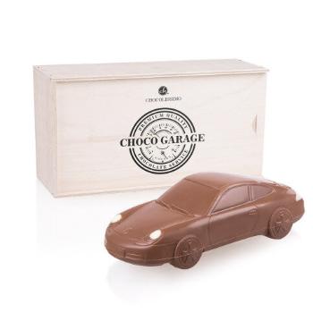 Chocolissimo - Čokoládová figurka Porsche 911 v dřevěné krabičce 125 g