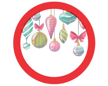 Samolepky zákaz - 5ks Vánoční ozdoby
