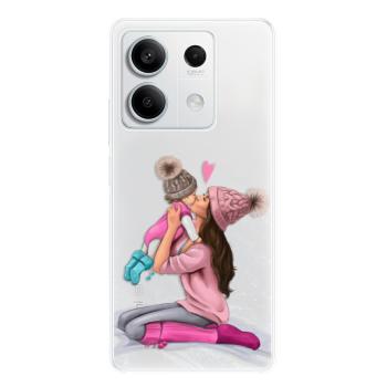 Odolné silikonové pouzdro iSaprio - Kissing Mom - Brunette and Girl - Xiaomi Redmi Note 13 5G