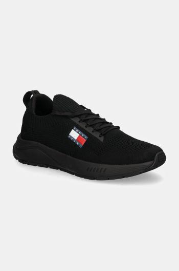 Sneakers boty Tommy Jeans TJM RUNNER KNTITTED černá barva, EM0EM01510