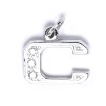 Šperky4U Stříbrný přívěšek písmeno se zirkony - iniciála C - CS3426-C