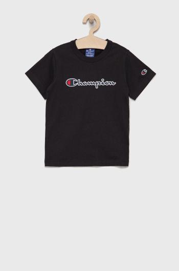 Dětské bavlněné tričko Champion 404231 černá barva