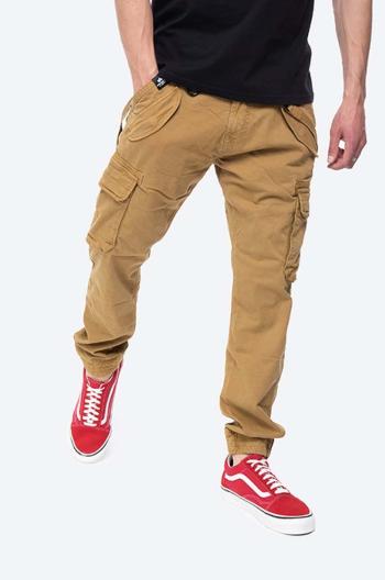 Kalhoty Alpha Industries Utility Pant pánské, hnědá barva, ve střihu cargo, 128202.13