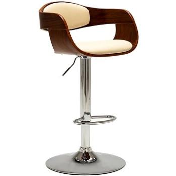 Barová židle krémová ohýbané dřevo a umělá kůže (283118)