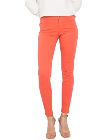 Světle oranžové dámské skinny kalhoty vel. 34