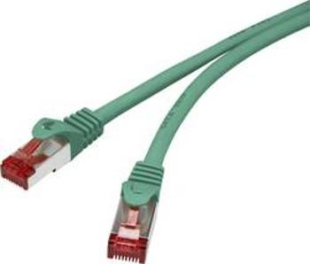 Síťový kabel RJ45 Renkforce RF-3432104, CAT 6, S/FTP, 15.00 cm, zelená