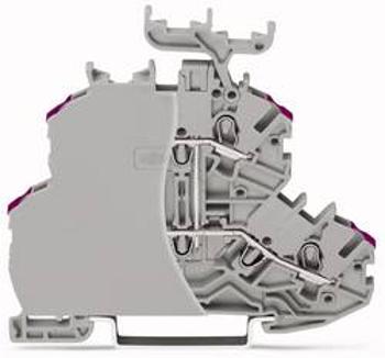 Dvojitá průchodková svorka WAGO 2000-2208/099-000, osazení: L, pružinová svorka, 4.20 mm, šedá, 50 ks
