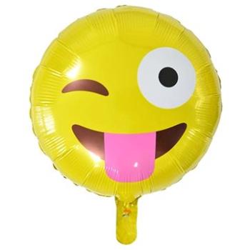 Balón foliový smajlík - smile - wink - mrkající - 45 cm (8595596311125)