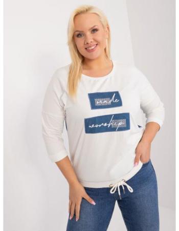 Dámská halenka plus size s nápisem ecru