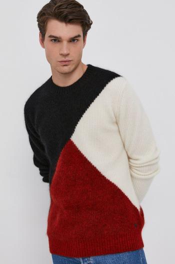 Vlněný svetr Karl Lagerfeld pánský, červená barva, hřejivý