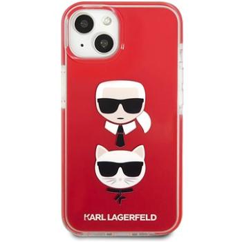 Karl Lagerfeld TPE Karl and Choupette Heads Kryt pro iPhone 13 mini Red (3666339048686)