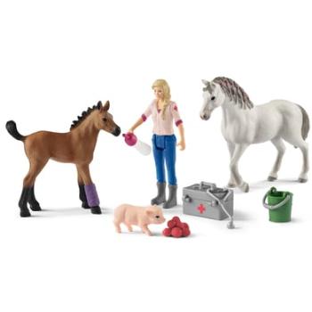 Schleich Návštěva lékaře pro klisnu a hříbě 42486