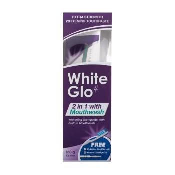 White Glo 2 in 1 with Mouthwash zubní pasta zubní pasta 100 ml + kartáček na zuby 1 ks + mezizubní kartáček 8 ks unisex