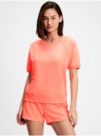 Oranžové dámské tričko fleece short sleeve crewneck sweatshirt GAP