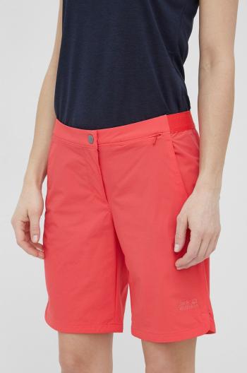 Outdoorové šortky Jack Wolfskin Hilltop růžová barva, medium waist