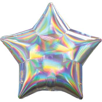 Amscan Fóliový balón - Holografická stříbrná Hvězda