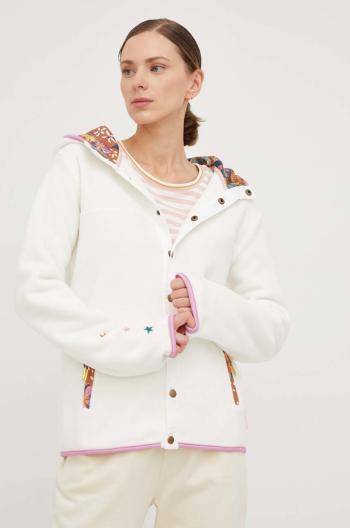 Mikina Femi Stories Lesley dámská, béžová barva, s kapucí, s aplikací