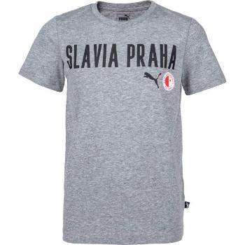 Puma Slavia Prague Graphic Tee Jr GRY Chlapecké triko, šedá, velikost 140