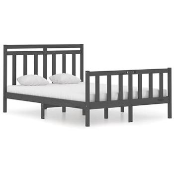 Rám postele šedý masivní dřevo 135 × 190 cm Double, 3105357 (3105357)