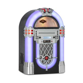 Auna Kentucky, jukebox, BT, FM rádio, USB, SD, MP3, CD přehrávač, bílý