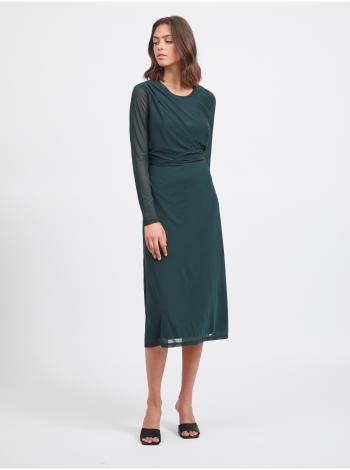 Tmavě zelené dámské vzorované midi šaty VILA Gorgeous