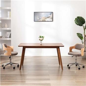 Otočná jídelní židle taupe ohýbané dřevo a textil (287432)